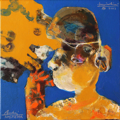 Andrzej Kasprzak, Inspiration III, oil, oil pastel, canvas, 40x40 cm / #AK39