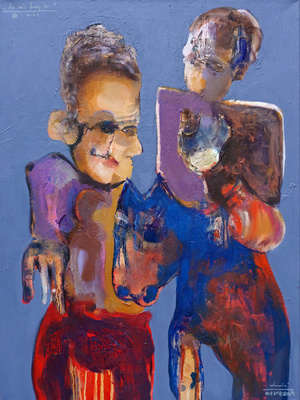 Andrzej Kasprzak, La vie fragile, oil, spray, oil pastel ,oil impasto, canvas, 80x60 cm / #AK05
